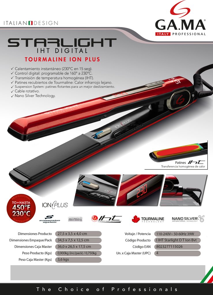 PLANCHITA PELO GA.MA STARLIGHT IHT DIGITAL + SET BEAUTY