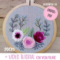 Patrón de Bordado Floral N°1 PDF + Video Tutorial de YouTube