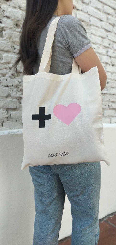 TOTE BAG LIENZO - + AMOR - Comprar en suncebags
