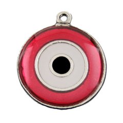 3-046-Olho Grego Resinado G (vermelho metálico)