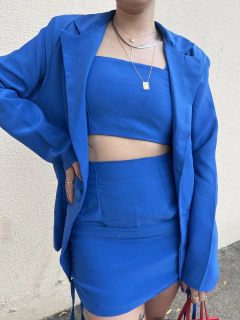 Saia Fernanda Azul - Use do Avesso - Loja Online de roupas Femininas Versatilidade e Estilo 