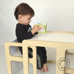 Juego de mesa y sillas cubo madera Montessori