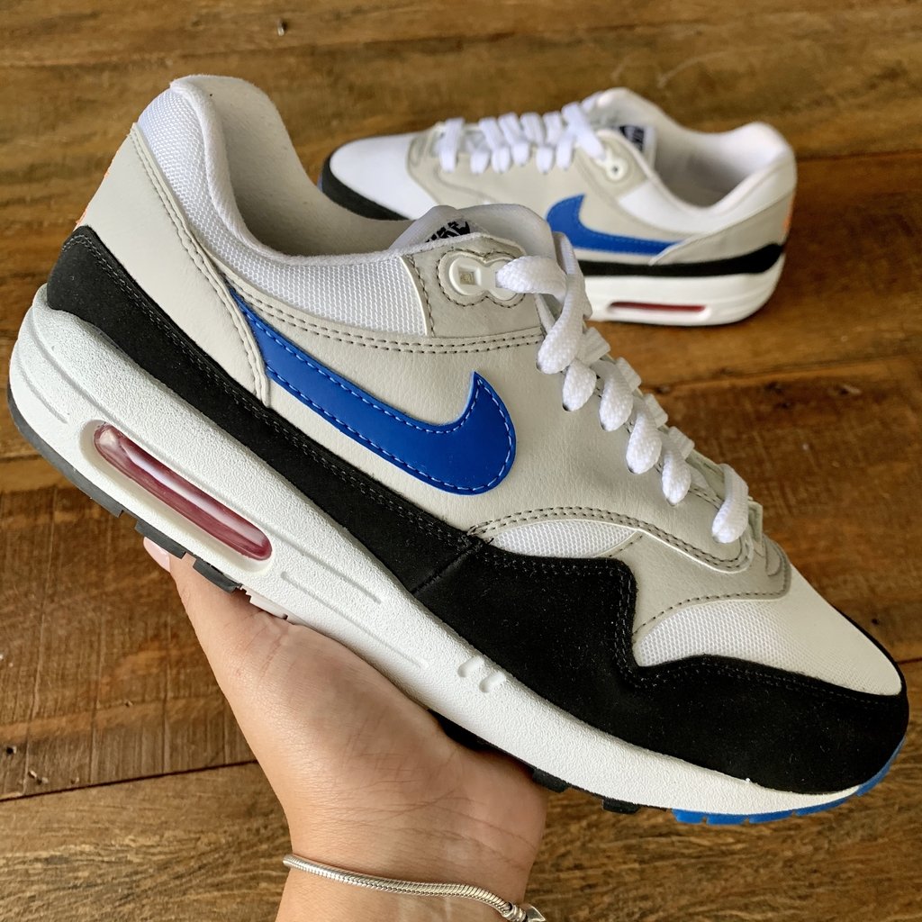 air max 1 branco e preto