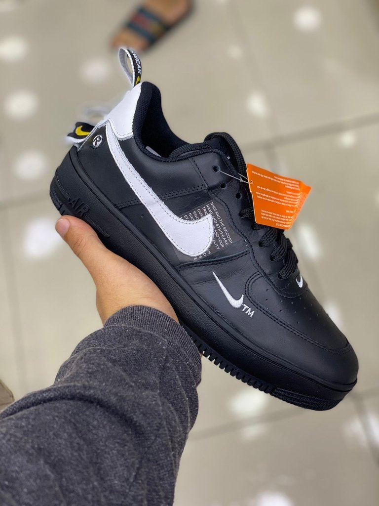 air force preto couro