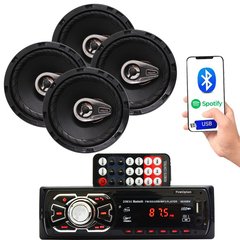 Auto Radio Automotivo Bluetooth SD MP3 + 2 Pares de Falantes 6'' Prime
