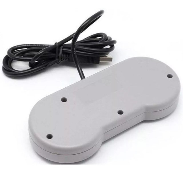 Kit C/2 Controle Super Nintendo Novo Usb Snes Emulador Retro