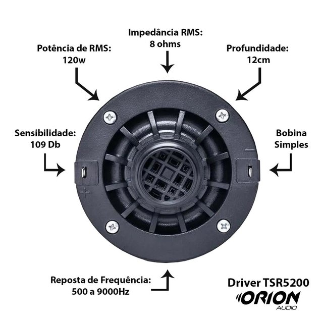 SOUZACUSTONS - par de tweeter + 2 capacitor impedância 6 ohms