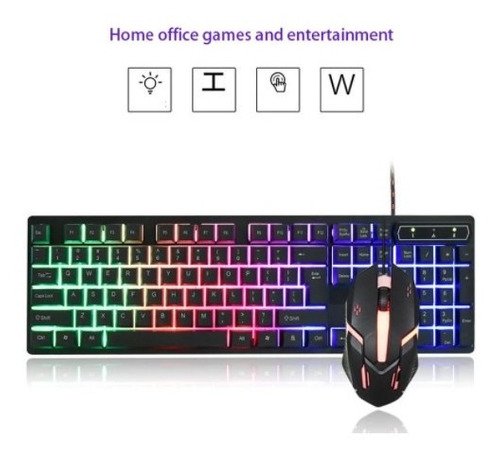 Teclado e mouse para jogos retroiluminado USB com fio - Cv Buy