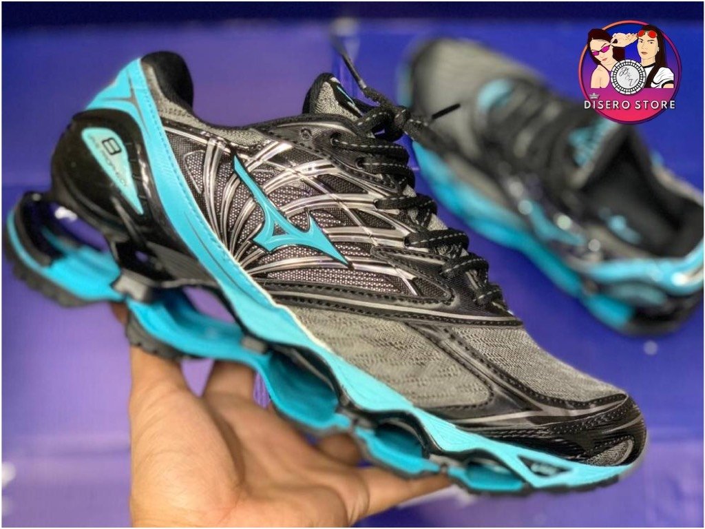 mizuno wave preto e azul