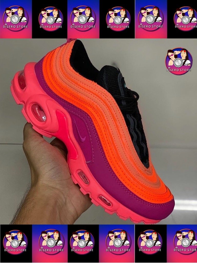 air max rosa e laranja