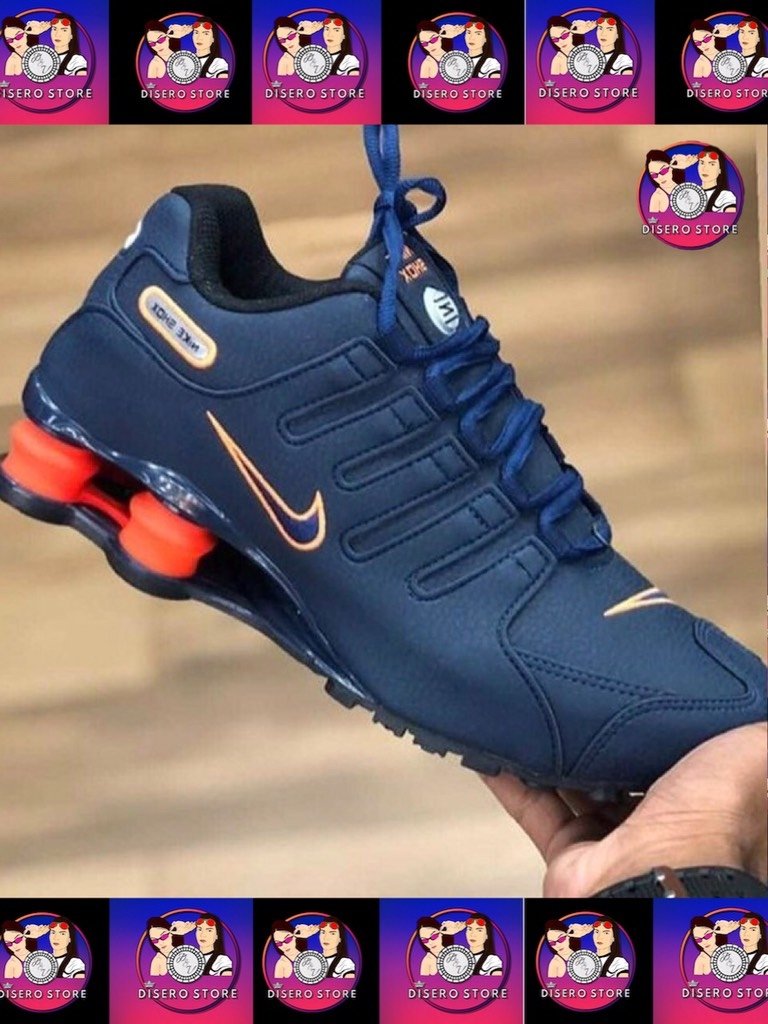 nike shox azul e laranja