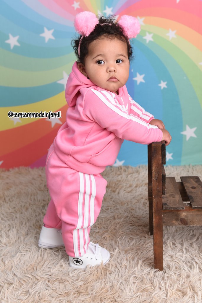 moletom infantil adidas rosa