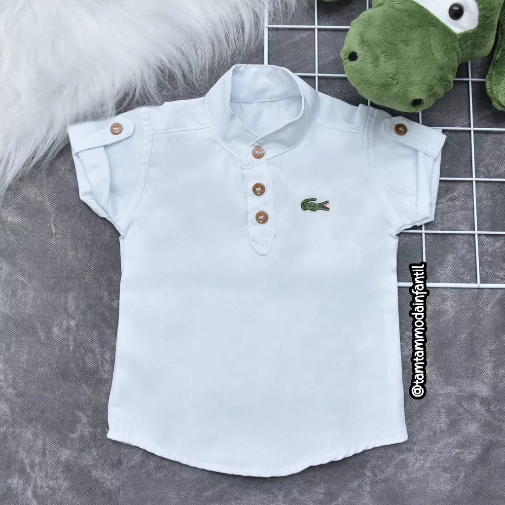 Camisa Social Lacoste Branca - Tam Tam Moda Infantil