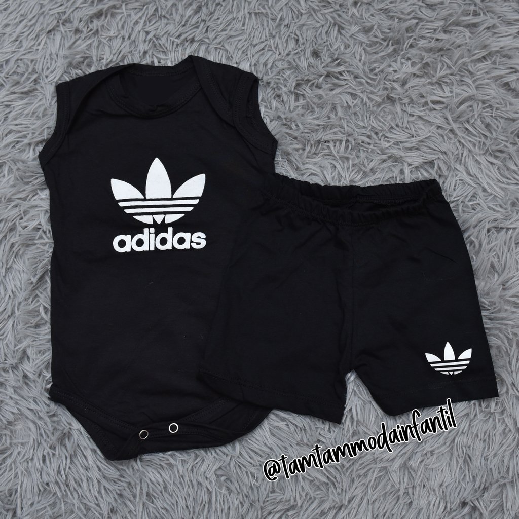 conjunto preto da adidas