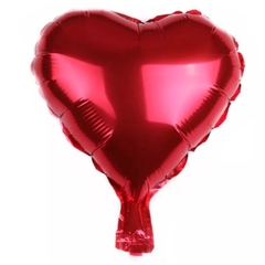 Balão Coração Mini 5 Polegadas 12cm 01 UN. Balão Metalizado Coração Vermelho