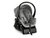 Carrinho de Bebê Galzerano Olympus Cinza com Bebê Conforto e Base mostrando o bebê conforto