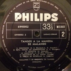 Vinilo Malando Y Su Orquesta Tangos A La Manera De Malando - BAYIYO RECORDS