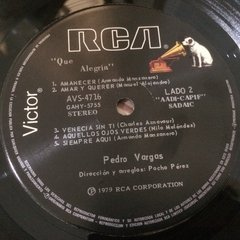 Vinilo Pedro Vargas Que Alegria Lp Argentina 1979 en internet