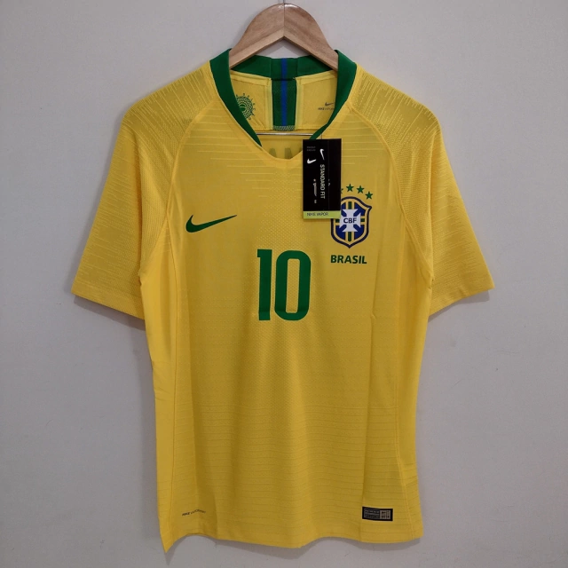 OUTLET] Camisa Brasil I 2018 Jogador (Neymar Jr #10) - Amarelo