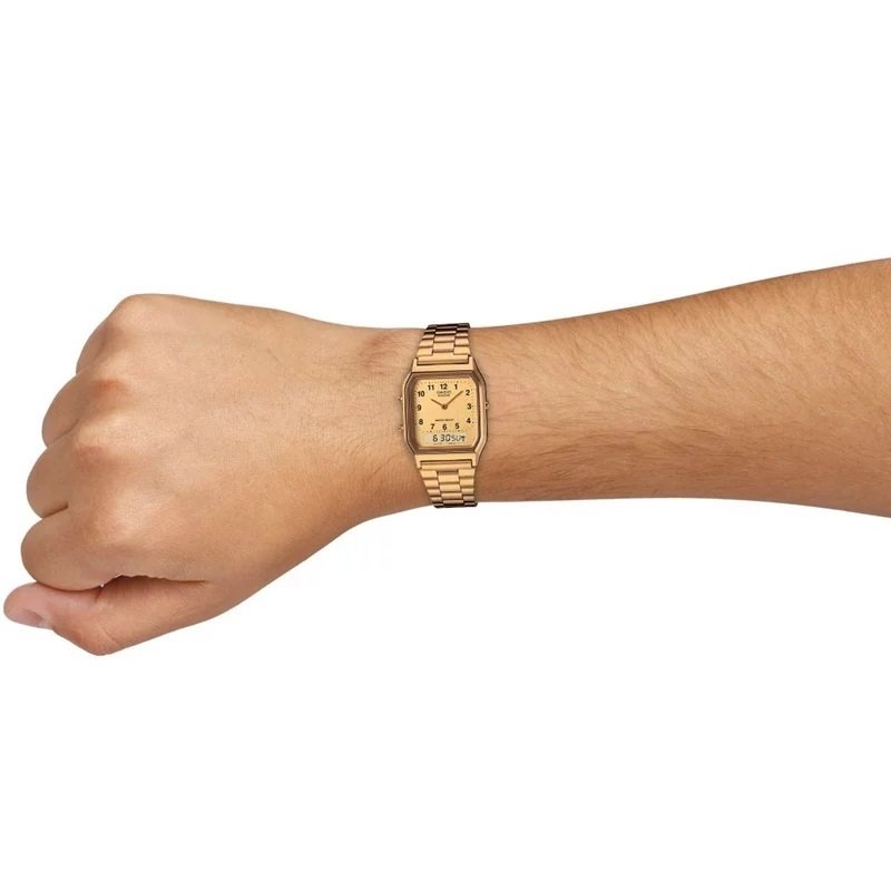 relogio casio vintage dourado