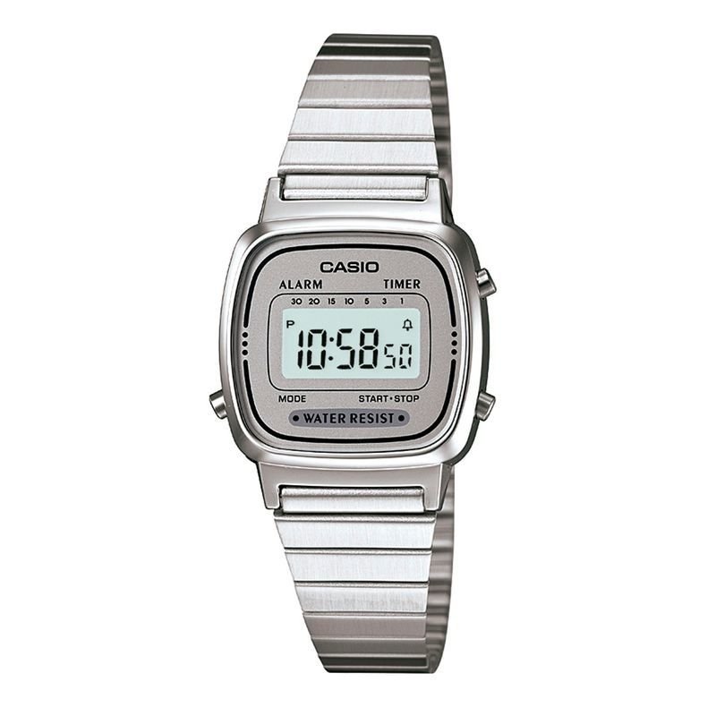 relógio casio vintage mini cinza prateado