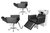 Kit Salão de Beleza 2 Cadeiras Reclináveis Estrela + 1 Lavatório C/Apoio Base Branca/Preta Evidence na internet