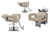 Imagem do Kit Salão de Beleza 2 Cadeiras Reclináveis Quadrada + 1 Lavatório Base Inox Moderna Inox