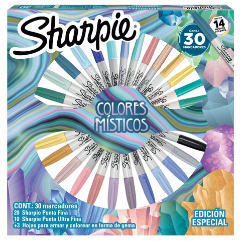 MARCADOR SHARPIE COLORES MISTICOS - RULETA X 30 UNIDADES