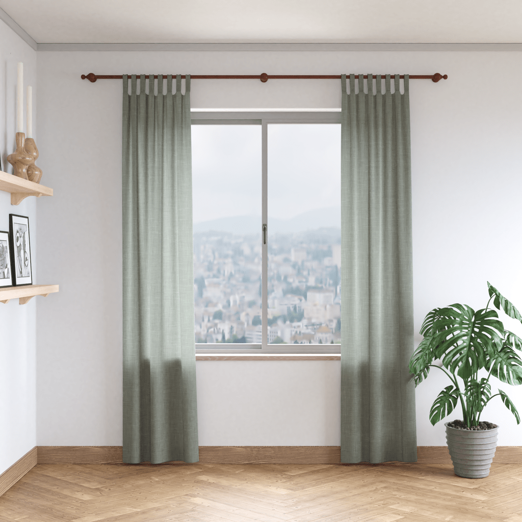 barral de madera para cortina