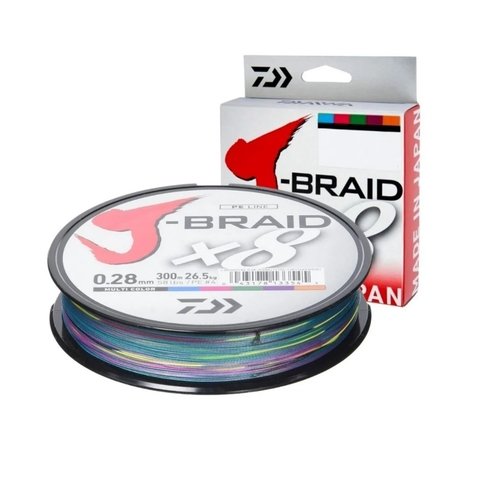 Linha Multifilamento Daiwa J Braid X8 300m Cor Multi Color