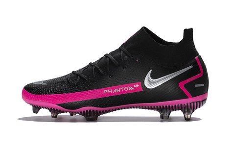Chuteira Nike Phantom GT Cano alto - campo - preto/rosa