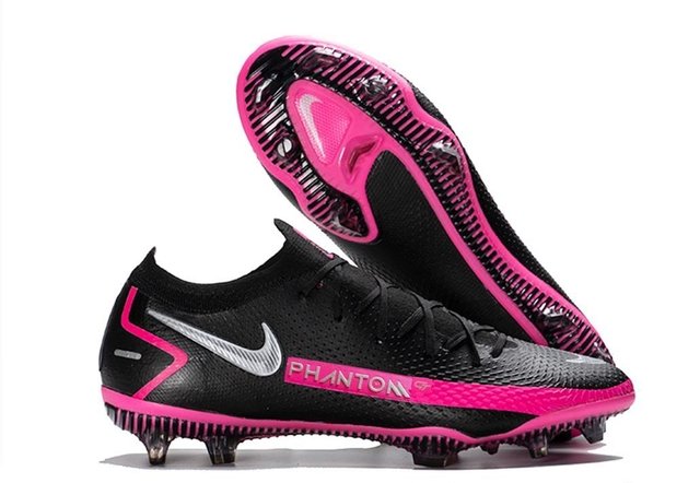 Chuteira Nike Phantom GT Cano baixo - campo - preto/rosa
