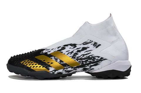 Chuteira Adidas Predator 20+ - society - branco/preto/dourado