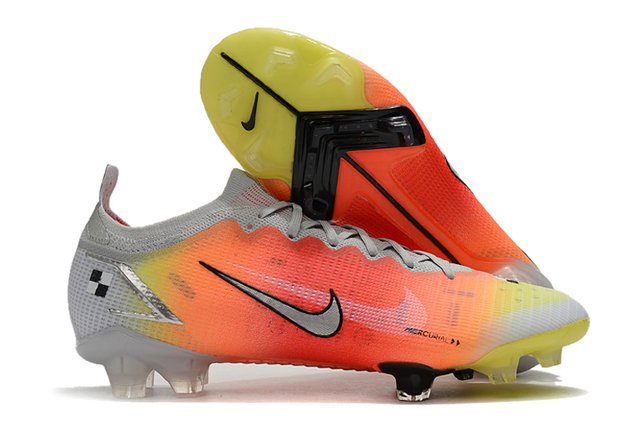 Chuteira Nike Mercurial Vapor 14 Elite - Campo - Laranja e branco