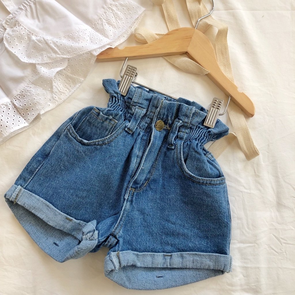 SHORT PAPER BAG BLUE DENIM - ALFONSA BABIES \u0026 KIDS