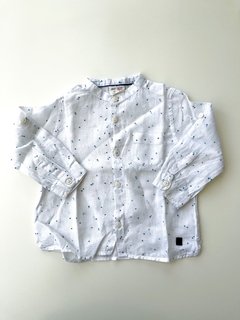 Camisa Zara Bebe Niño Blanca Con Estrellas Talle 12-18 M