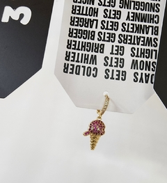 Aro solitario heladito bronce y strass - comprar online