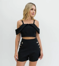 Top vivi crep manga caida negro
