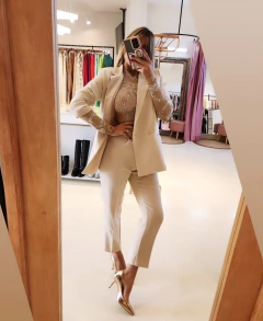Body Vitella strass beige importado - tienda online