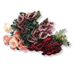 Ramo Rosas Artificiales Decoración Flor Centro Mesa Colores - pachos