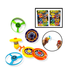 Trompo Lanzador Discos Voladores Blister Juego Juguetes