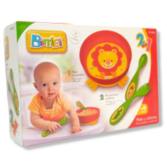 Set Infantil Plato Y Cubiertos Bebe Bimbi