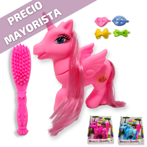 Unicornio pony muñeco infantil con accesorios juego juguetes