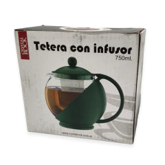 Tetera Filtro Té Hebras Infusor 750 Ml Cafetera Bazar