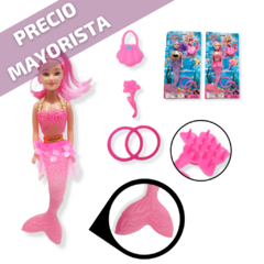 Muñeca Sirena Infantil Accesorios Blíster Plástico Juguete