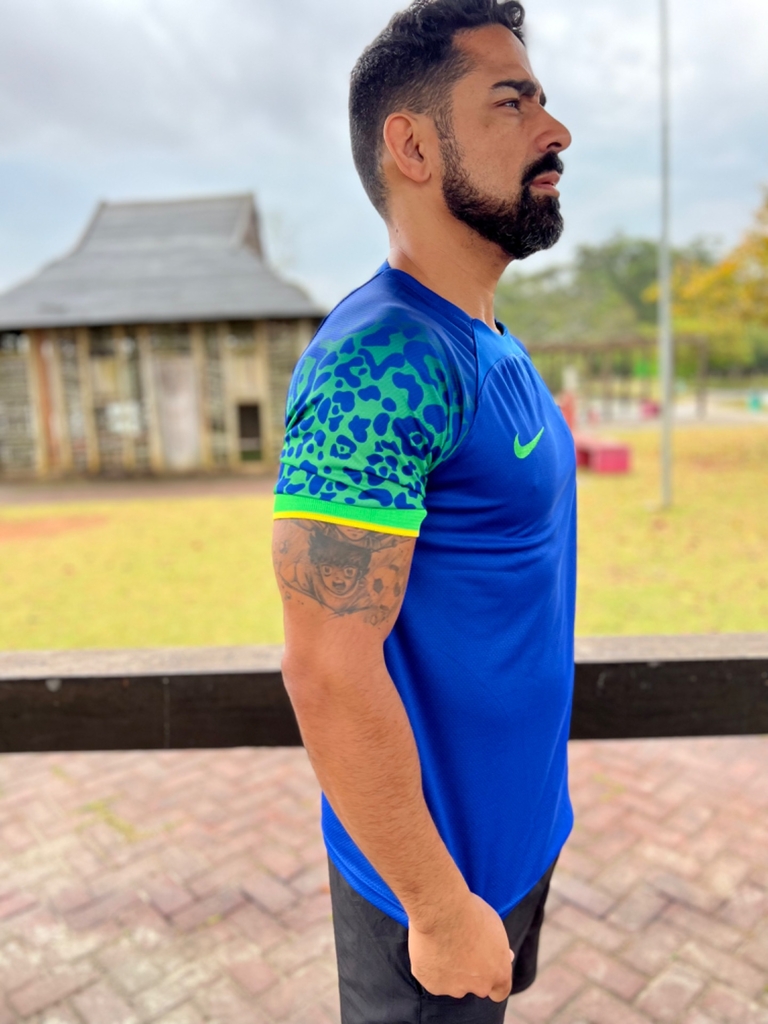 Camiseta Nike Brasil Ii 202223 Masculina Manga Garra Azul 2558