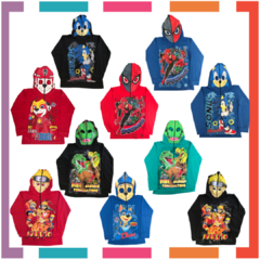 Remera de algodón con máscara y estampa de HOMBRE ARAÑA - SPIDERMAN. T4 al 14. - OSURRIN