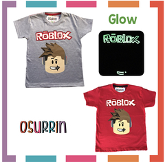 Remera ROBLOX que BRILLA en la oscuridad 100% algodón peinado premium