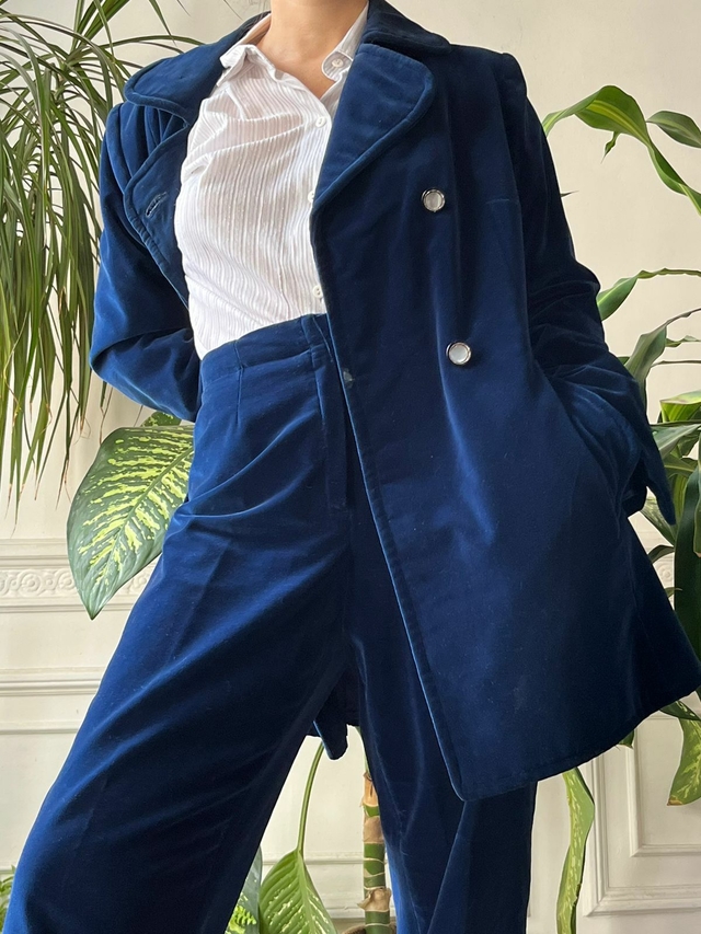 Saco de terciopelo color azul - Comprar en Caldero