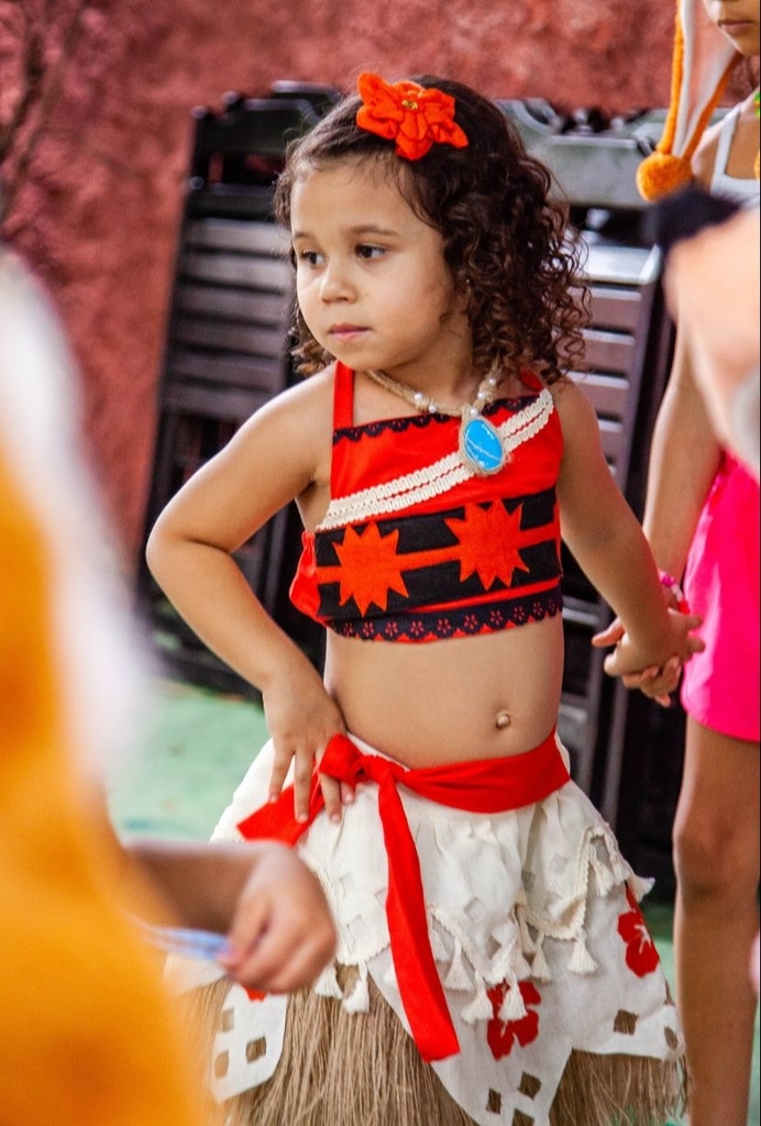 Vestido Fantasia Infantil da Moana 1 a 8 Anos Festa